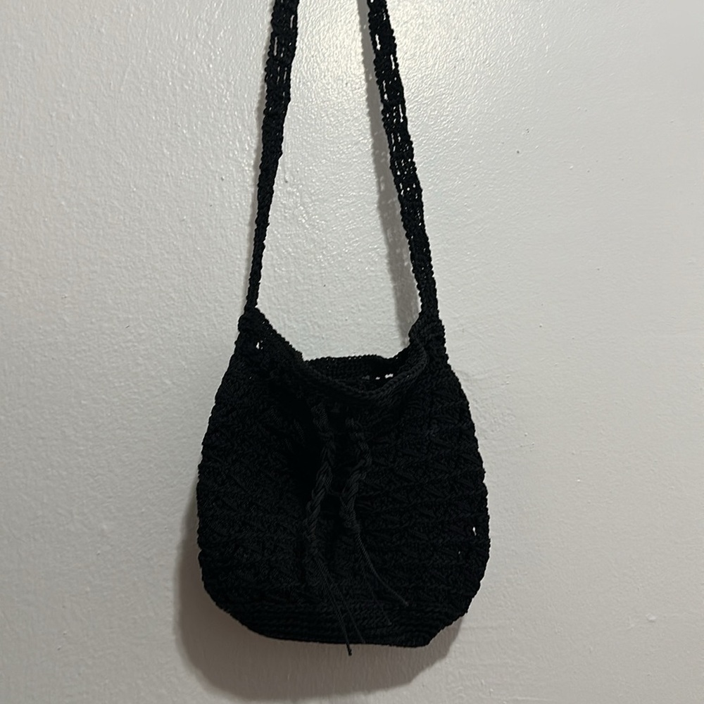 Crochet Black Crossbody Bag - Picture 5 of 5